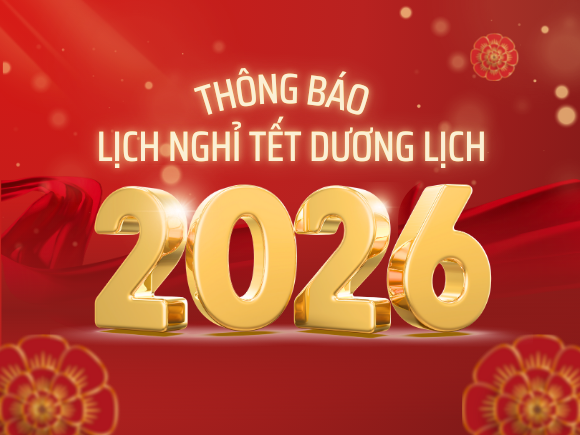 [Thông báo] Lịch nghỉ Tết Dương Lịch 2026