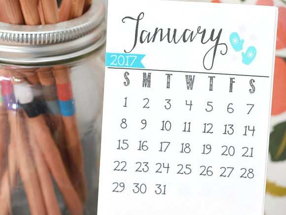 Template Lịch cho Ms.Word - Lập kế hoạch mục tiêu 2017